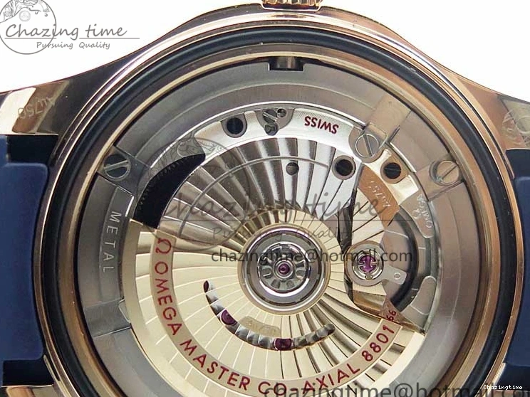 0322 2018 Seamaster Diver 300M RG Blue Ceramic VSF 1:1 Best Edition Blue Dial on Blue Rubber Strap A WeatherProof 7914